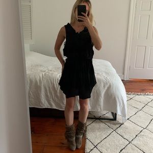 Isabel Marant Etoile Black Tie Slouchy Dress SZ 0